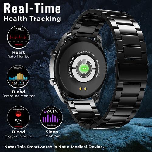 pTron Force X11P Full Metal Bluetooth Calling Smartwatch (Black)