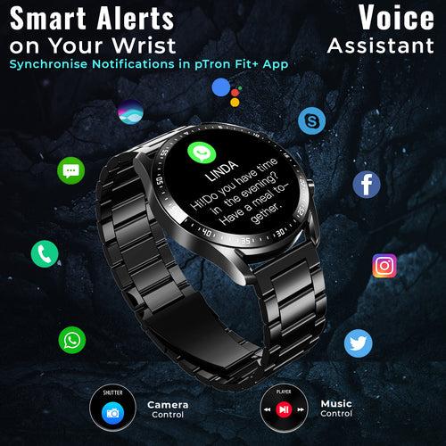 pTron Force X11P Full Metal Bluetooth Calling Smartwatch (Black)