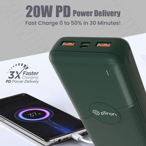 pTron Dynamo Classic 20000mAh 22.5W Power Bank (Green)