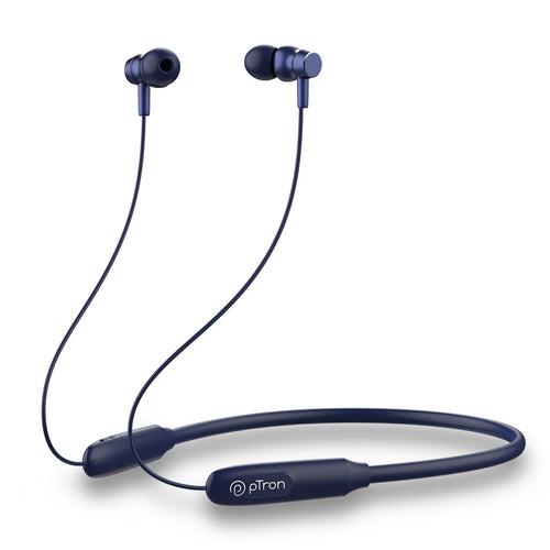 pTron Tangent Flex Bluetooth 5.3 Wireless In-Ear Headphone with Mic,Wireless Neckband (Blue)