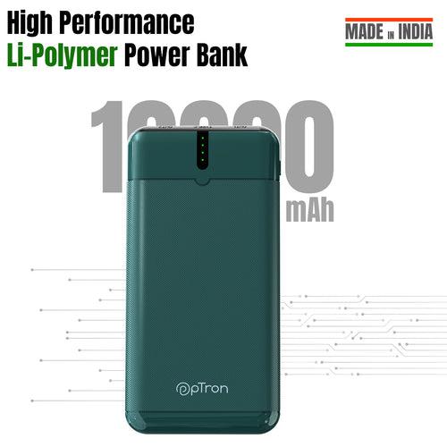 pTron Dynamo Nergy 10000mAh 22.5W Fast Charging Power Bank (Green)