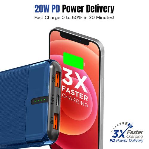 pTron Dynamo Nergy 10000mAh 22.5W Fast Charging Power Bank (Blue)