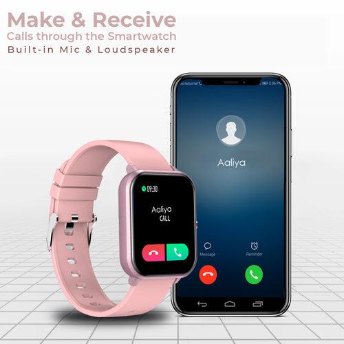 pTron Pulsefit Pro Bluetooth Calling Fitness Smartwatch (Pink)