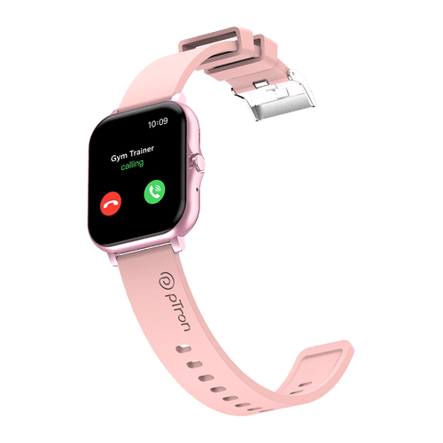 pTron Pulsefit P261 Bluetooth Calling Smartwatch with 4.3 cm Full Touch Color Display, Real Heart Rate Monitor, SpO2, 150+ Watch Faces, 5 Days Battery Life Fitness Trackers & IP68 Waterproof (Pink)