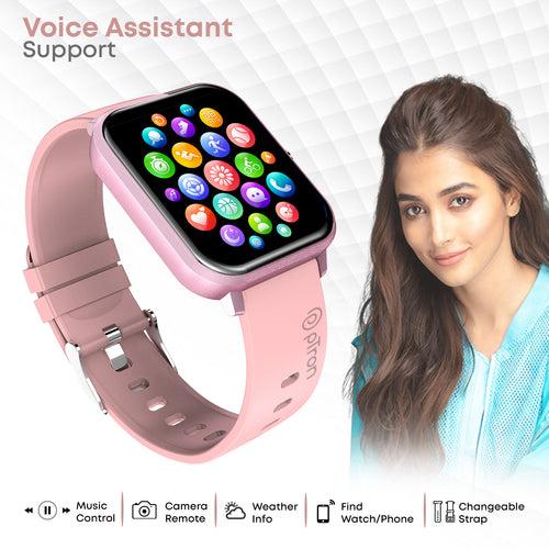 pTron Force X10 Bluetooth Calling Smartwatch with 4.3 cm Full Touch Color Display, Real Heart Rate Monitor, SpO2, Multiple Watch Faces, 5 Days Runtime, Health/Fitness Trackers & IP68 Waterproof  (Pink)