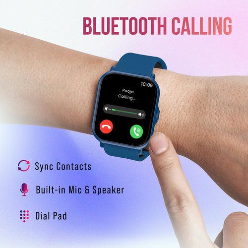 pTron Pulsefit P61+ 4.6 cm Full Touch Display Bluetooth Calling Fitness Smartwatch (Blue)