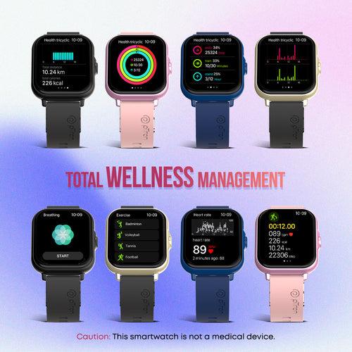 pTron Pulsefit P61+ 4.6 cm Full Touch Display Bluetooth Calling Fitness Smartwatch (Pink)