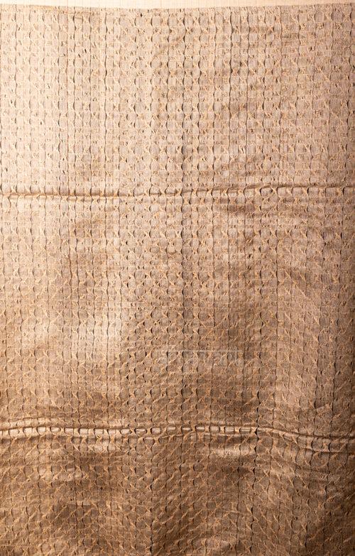 Striking Black Silk Saree with Woven Design With Ghicha thread