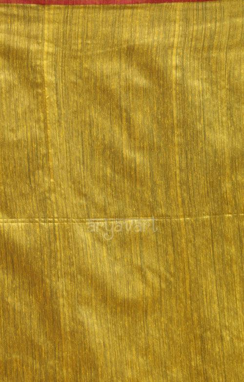 Striking Yellow Matka Silk Saree With Woven Polka Dot Design