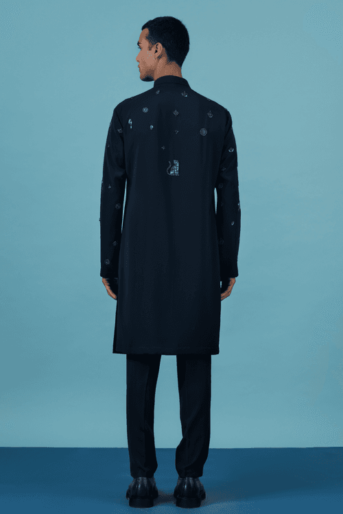 Navy Blue Jungle Kurta