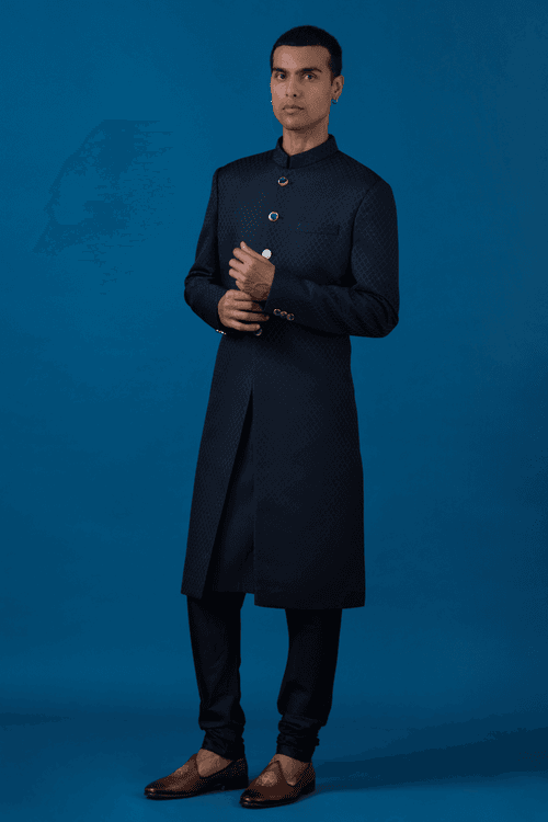 Meta Sherwani Navy Blue