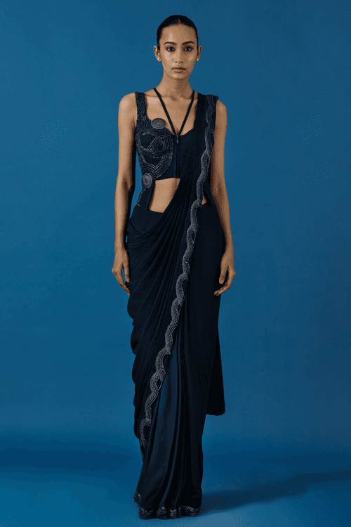 Blue Waves Saree