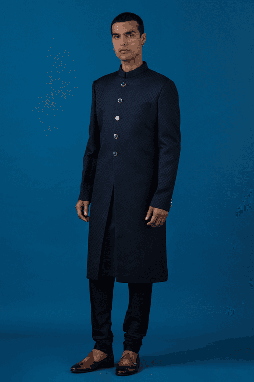 Meta Sherwani Navy Blue