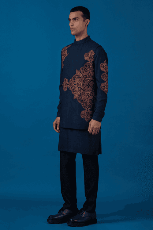 Blue Dew Nehru Jacket