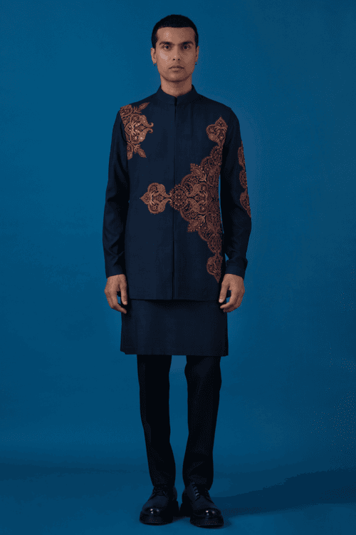 Blue Dew Nehru Jacket