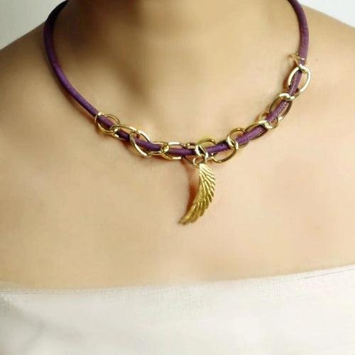 Astral Purple Cork Necklace