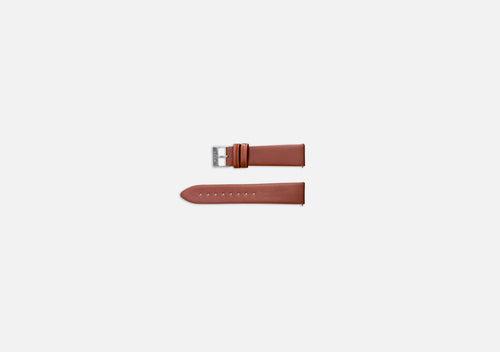 Fabled brown leather strap for 40mm dials (silver)