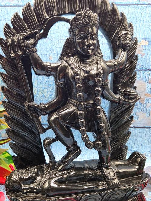 Goddess Kali in Black Agate - Symbol of Divine Power and Protection | Mata Kali statue | Home Decor | Goddess Kali Murti | gift a Goddess Kali