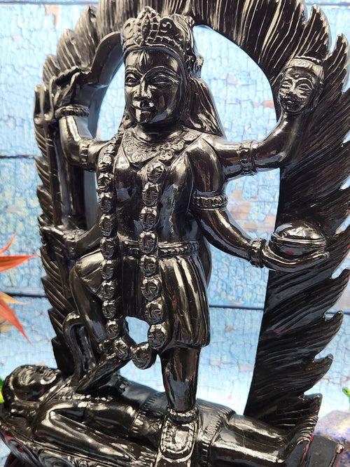 Goddess Kali in Black Agate - Symbol of Divine Power and Protection | Mata Kali statue | Home Decor | Goddess Kali Murti | gift a Goddess Kali