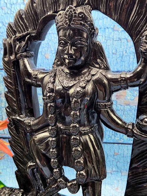 Goddess Kali in Black Agate - Symbol of Divine Power and Protection | Mata Kali statue | Home Decor | Goddess Kali Murti | gift a Goddess Kali