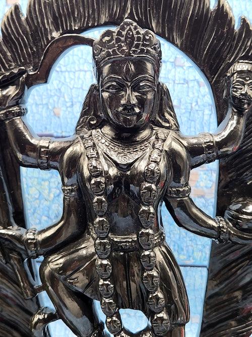 Goddess Kali in Black Agate - Symbol of Divine Power and Protection | Mata Kali statue | Home Decor | Goddess Kali Murti | gift a Goddess Kali