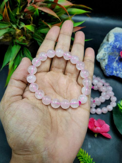 Rose Quartz Bracelet with 10 mm Beads - The Embodiment of Love and Serenity