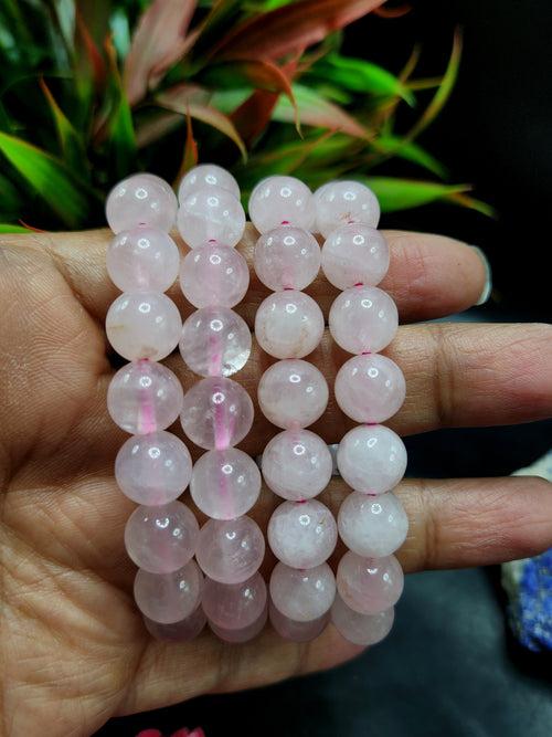 Rose Quartz Bracelet with 10 mm Beads - The Embodiment of Love and Serenity