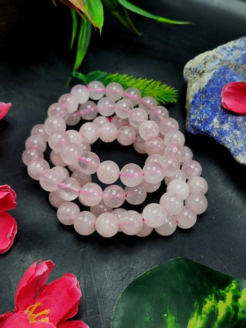 Rose Quartz Bracelet with 10 mm Beads - The Embodiment of Love and Serenity