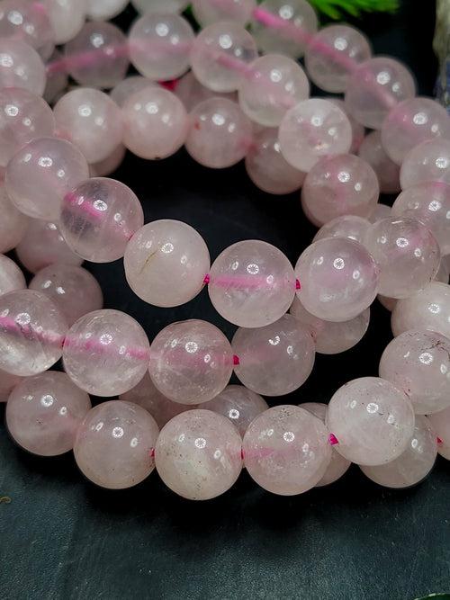 Rose Quartz Bracelet with 10 mm Beads - The Embodiment of Love and Serenity