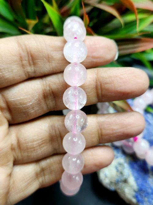 Rose Quartz Bracelet with 10 mm Beads - The Embodiment of Love and Serenity