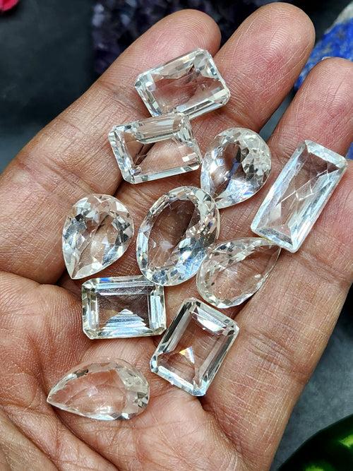 Clear Quartz Faceted Gemstones - The Luminescent Symphony of Purity and Amplified Energy - Loose Gemstones | Lot of 10 units