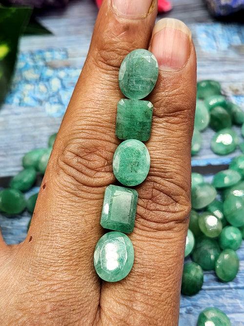 Sakota Emerald Faceted Loose Gemstones - Beauty, Luck and Confidence in Every Facet - Lot of 83 units