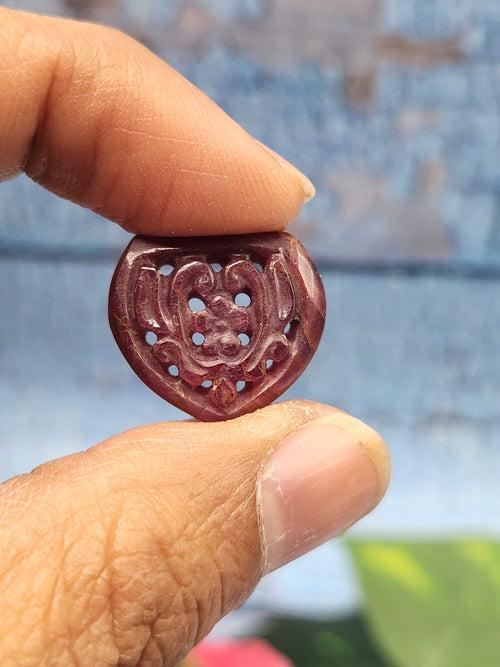 Ruby Floral Carving Pendant - History, Symbolism and Modern Appeal | Gemstone Pendant | Birthday Gift | Daughter's Day Gift | Mother's Day Gift