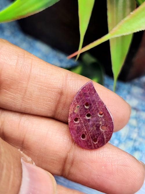 Ruby Floral Carving Pendant - Strengthening Relationships and Promoting Stability | Gemstone Pendant | Birthday Gift | Daughter's Day Gift | Mother's Day Gift