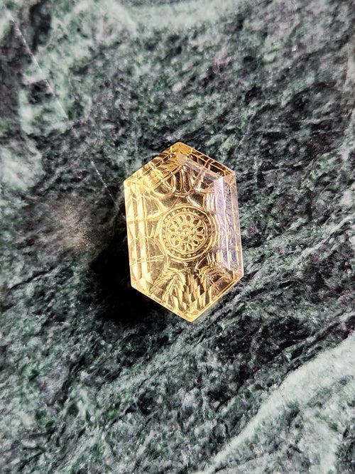 Lemon Quartz Geometric Design Pendant - Radiant Elegance | Gemstone Pendant | Birthday Gift | Daughter's Day Gift | Mother's Day Gift