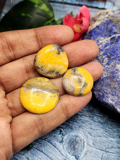 Bumble Bee Jasper Cabochon Loose Gemstones - Harnessing Spiritual Energy | Lot of 3 units