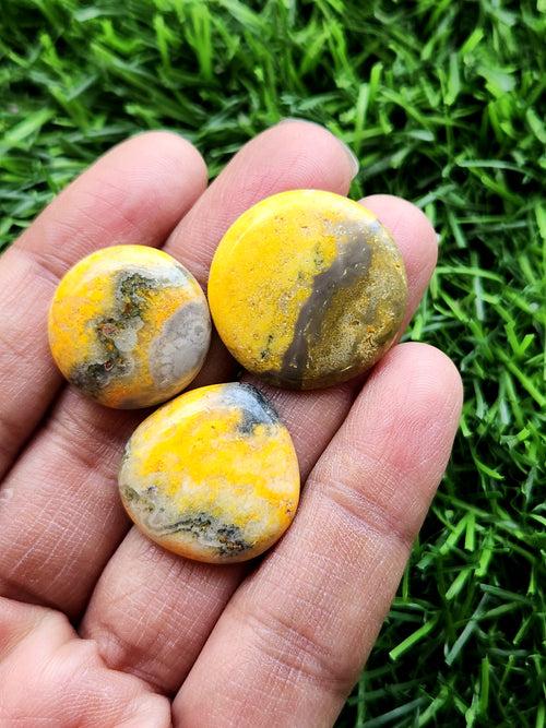 Bumble Bee Jasper Cabochon Loose Gemstones - Harnessing Spiritual Energy | Lot of 3 units