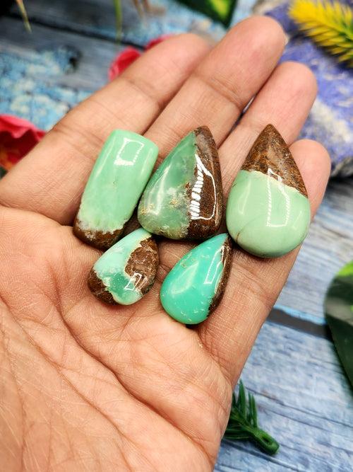 Chrysoprase cabochon mix shaped loose gemstones - Brilliance Beyond Beauty shape | Lot of 5 units