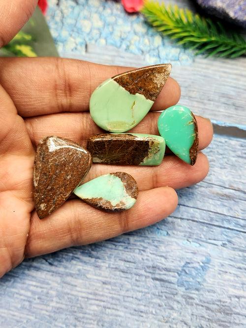 Chrysoprase cabochon mix shaped loose gemstones - Brilliance Beyond Beauty shape | Lot of 5 units