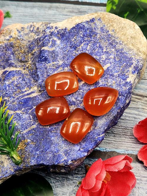 Carnelian Cabochon Mix Shaped Loose Gemstones - Captivating Beauty and Tranquil Energy | Lot of 5 units