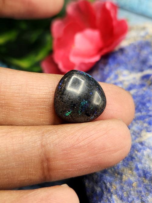 Black Matrix Opal Cabochon Loose Gemstone - Captivating Beauty and Tranquil Energy