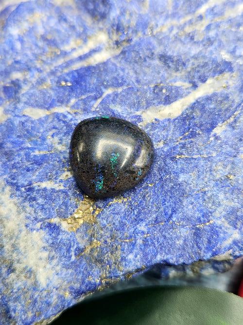 Black Matrix Opal Cabochon Loose Gemstone - Captivating Beauty and Tranquil Energy