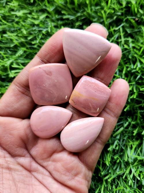 Pink Opal Cabochons Mix Shape Loose Gemstone - Merging Beauty and Spirituality | Lot of 5 units