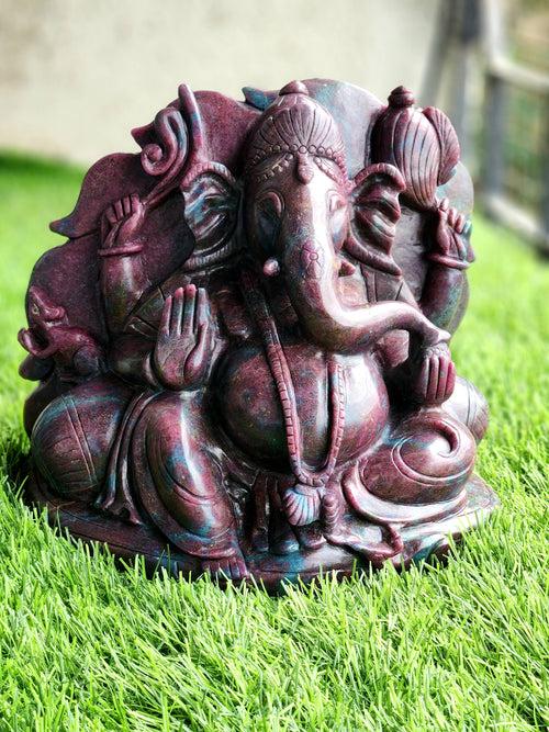 Ruby Kyanite Lord Ganesha Statue: Unlock Divine Power and Prosperity | Reiki/Chakra/Healing/Energy | Home Decor