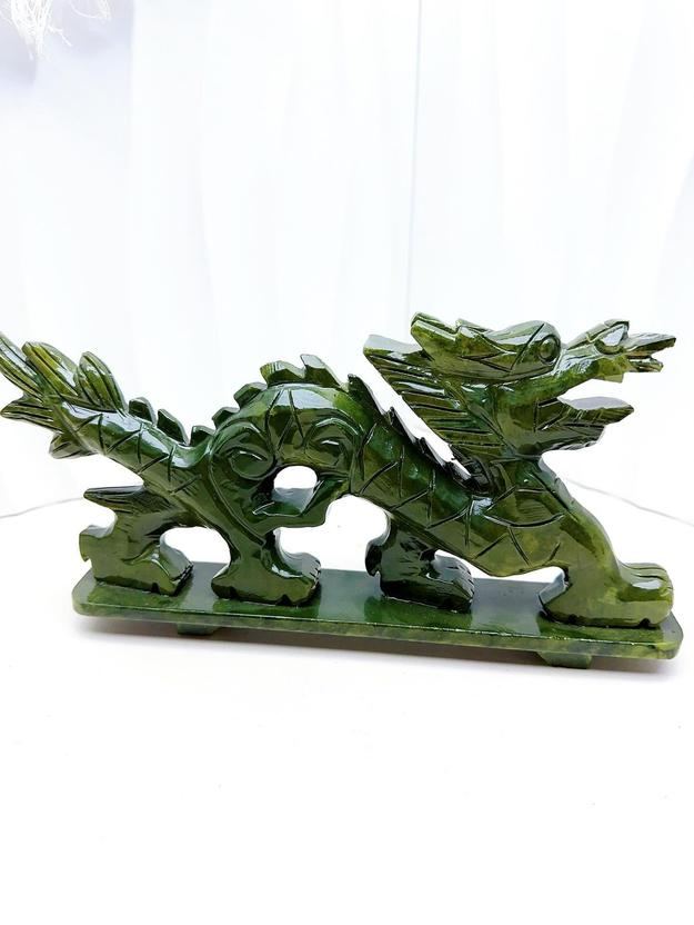 Dragon Carving in Jade Gemstone : A Symbol of Strength, Protection and Prosperity