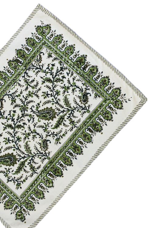 COTTON PAISELY BLOCK PRINT PLACEMATS IN GREEN