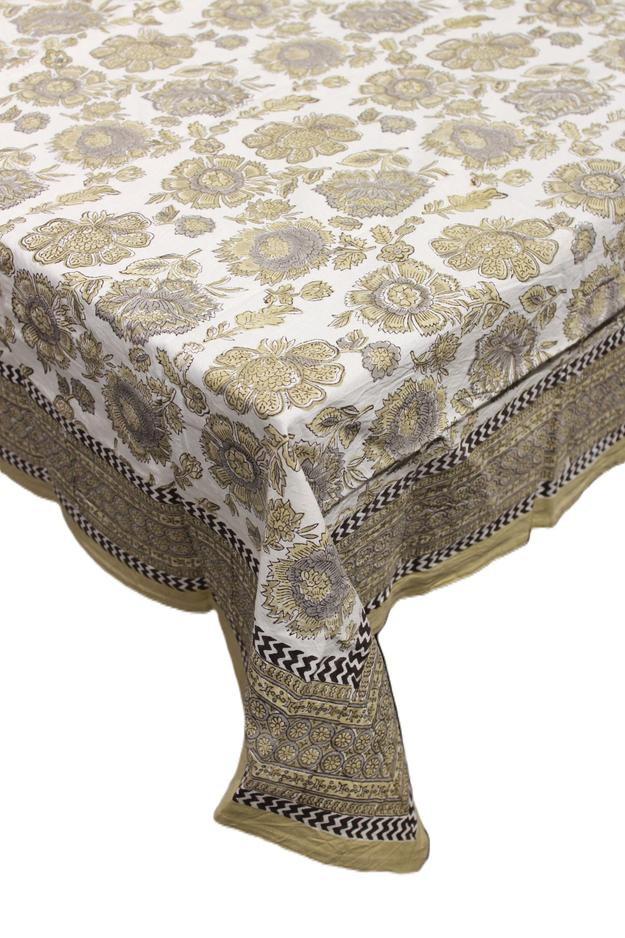 RECTANGLE TABLE COVER JAAL PRINT IN SHADES OF GREY