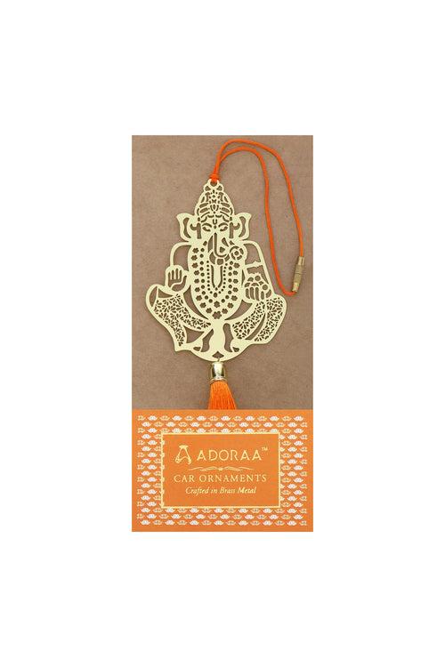 Ganesha Hanging Accessories for Car rear view mirror Decor in Brass