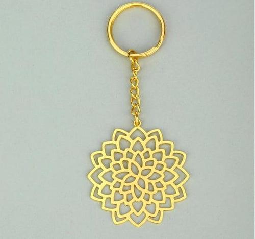 Rythym Collection Lotus Brass Key Chain