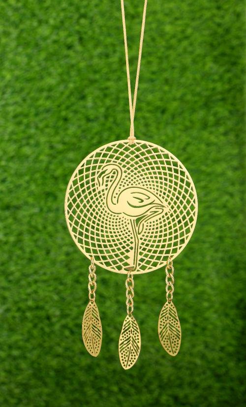 Brass Metal Flamingo Bird Dream Catcher